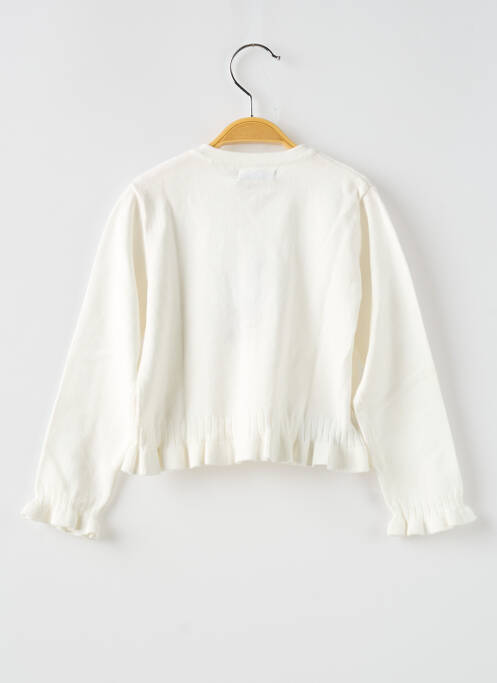 Gilet manches longues col rond blanc MAYORAL fille