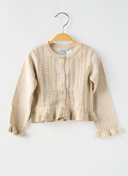 Gilet manches longues coupe droite or MAYORAL fille