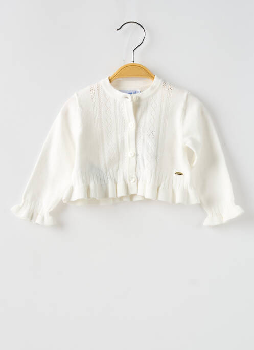 Gilet manches longues blanc MAYORAL pour fille