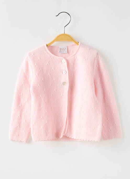 Gilet manches longues rose PAZ RODRIGUEZ pour fille