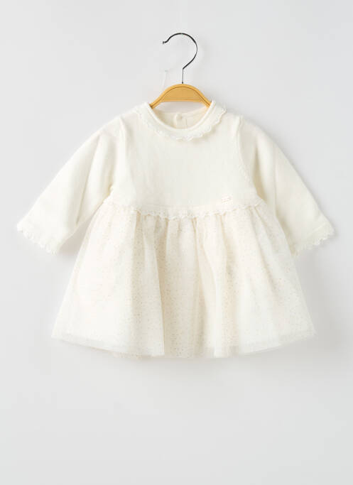 Robe mi-longue blanc MAYORAL pour fille