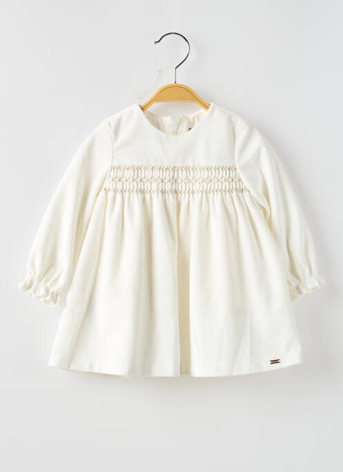 Robe mi-longue blanc MAYORAL pour fille