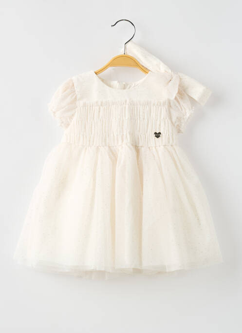Robe mi-longue blanc MAYORAL pour fille