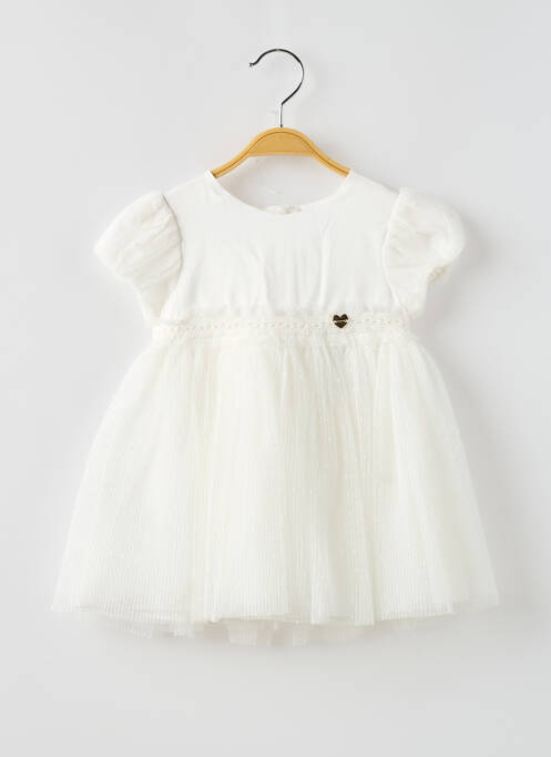 Robe mi-longue blanc MAYORAL pour fille
