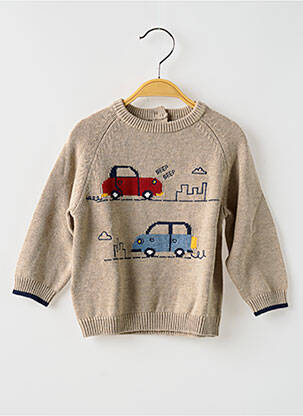Pull coupe droite manches longues beige MAYORAL garçon
