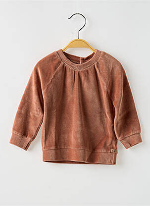 Pull coupe droite manches longues marron BUHO garçon