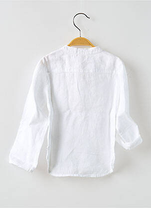Chemise manches longues col mao blanc BUHO garçon