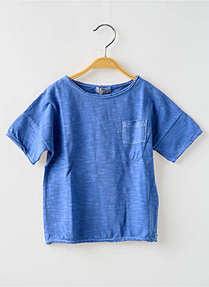 T-shirt coupe droite manches courtes bleu BUHO garçon