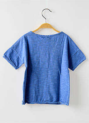 T-shirt coupe droite manches courtes bleu BUHO garçon