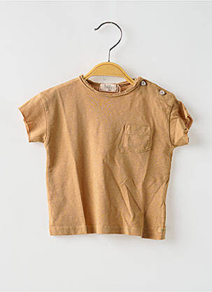 T-shirt coupe droite manches courtes marron BUHO garçon