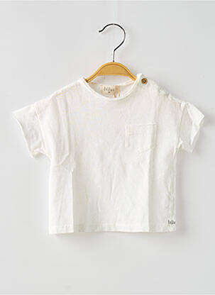 T-shirt coupe droite manches courtes blanc BUHO garçon