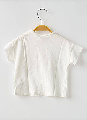 T-shirt coupe droite manches courtes blanc BUHO garçon