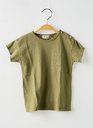 T-shirt coupe droite manches courtes vert BUHO garçon
