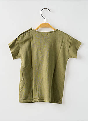 T-shirt coupe droite manches courtes vert BUHO garçon