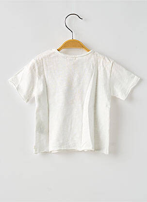 T-shirt coupe droite manches courtes blanc BUHO garçon