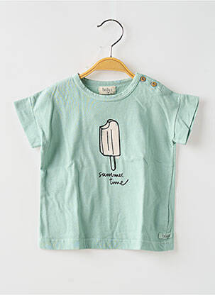 T-shirt coupe droite manches courtes vert BUHO garçon