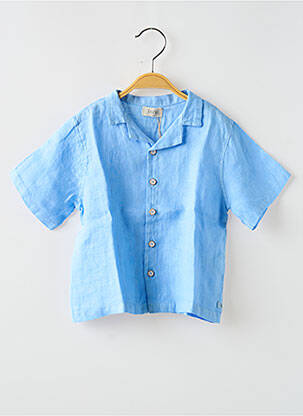Chemise manches courtes coupe droite bleu BUHO garçon
