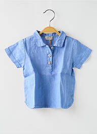 Polo fermeture boutonnée sur le devant manches courtes bleu BUHO garcon