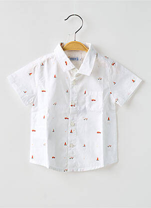 Chemise manches courtes imprimé fantaisie blanc MAYORAL garçon