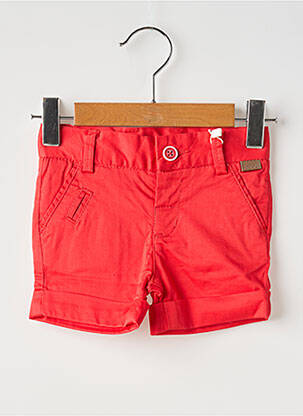 Short tissage popeline taille ajustable rouge BOBOLI garçon