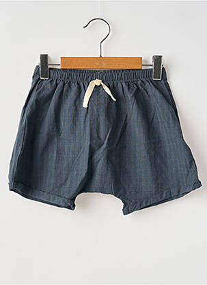 Short tissage popeline taille élastique bleu BUHO garçon