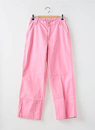 Pantalon droit fermeture zippée sous rabat boutonné rose BELLEROSE femme