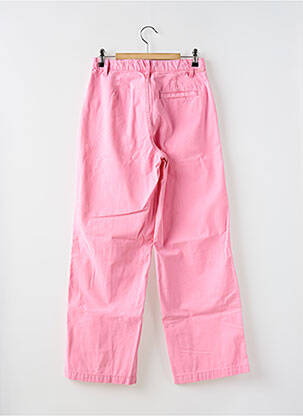 Pantalon droit fermeture zippée sous rabat boutonné rose BELLEROSE femme