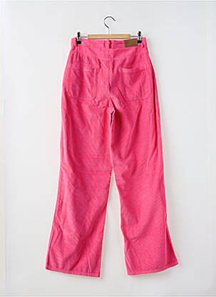 Pantalon droit fermeture zippée sous rabat boutonné rose BELLEROSE femme