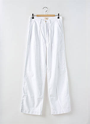 Pantalon flare fermeture zippée sous rabat boutonné blanc BELLEROSE femme