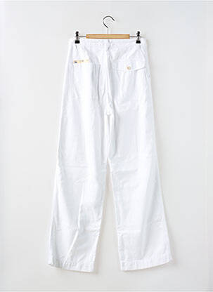 Pantalon flare fermeture zippée sous rabat boutonné blanc BELLEROSE femme