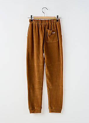 Pantalon slim fermeture liens à nouer taille élastique marron BUHO garçon