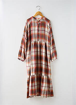 Robe mi-longue col rond manches longues orange BELLEROSE fille