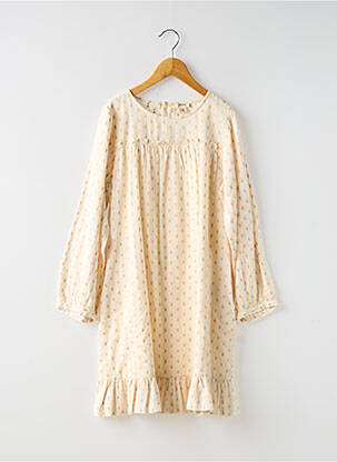 Robe mi-longue doublure manches longues beige BELLEROSE fille