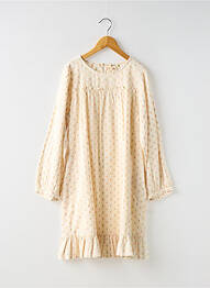 Robe mi-longue doublure manches longues beige BELLEROSE fille