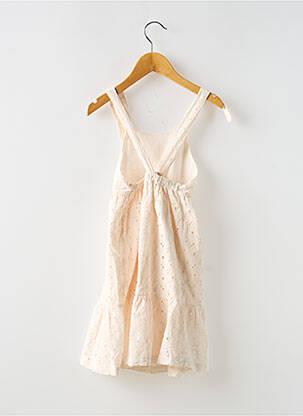 Robe mi-longue col carré fines bretelles rose BUHO fille
