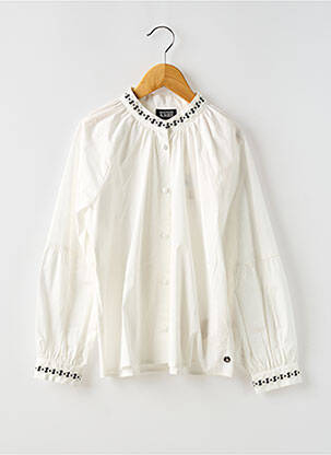 Chemisier tissage popeline manches longues beige SCOTCH & SODA fille