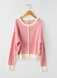 Gilet manches longues resserrée sur le bas rose BELLEROSE fille