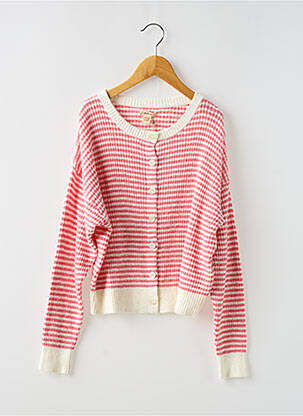 Gilet manches longues resserrée sur le bas rose BELLEROSE fille
