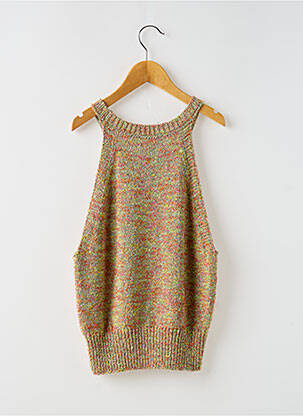 Pull resserrée sur le bas fines bretelles vert BELLEROSE fille