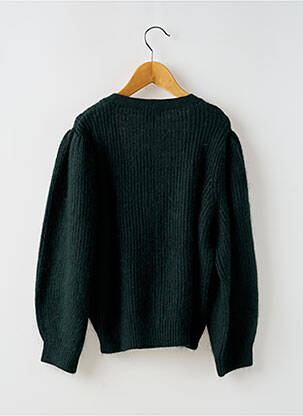 Gilet manches longues maille tricot vert BELLEROSE fille
