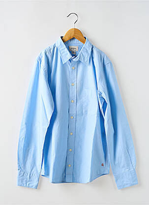 Chemise manches longues tissage popeline bleu BELLEROSE garcon