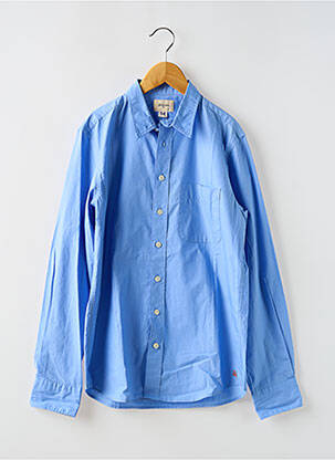 Chemise manches longues tissage popeline bleu BELLEROSE garcon