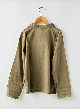 Chemise manches longues tissage popeline vert BUHO garçon