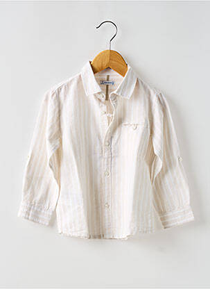 Chemise manches longues imprimé rayures beige MAYORAL garçon