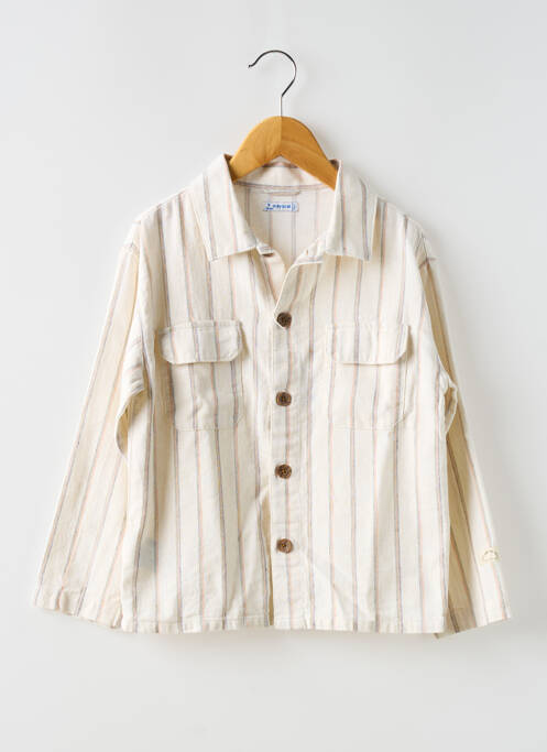 Chemise manches longues beige MAYORAL pour garçon