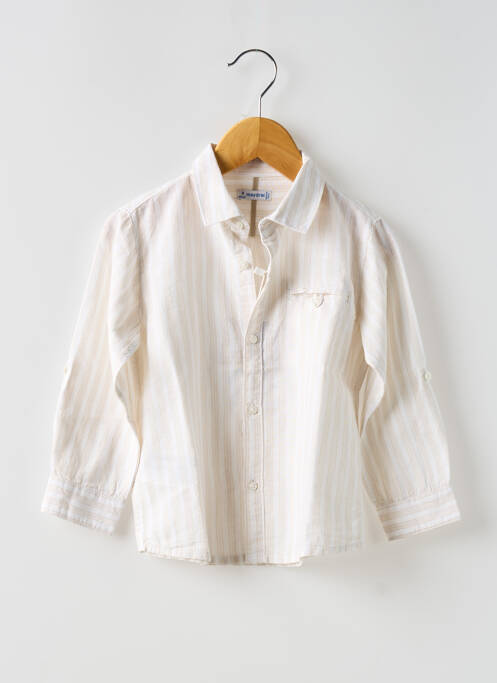 Chemise manches longues beige MAYORAL pour garçon