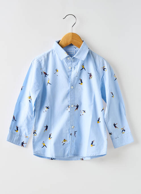 Chemise manches longues bleu MAYORAL pour garçon