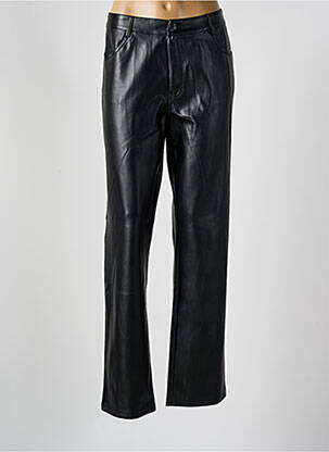 Pantalon droit tissage popeline taille normale noir BARILOCHE femme