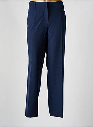Pantalon droit fermeture zippée sous rabat avec crochet taille normale bleu BARBARA LEBEK femme