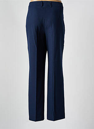 Pantalon droit fermeture zippée sous rabat avec crochet taille normale bleu BARBARA LEBEK femme